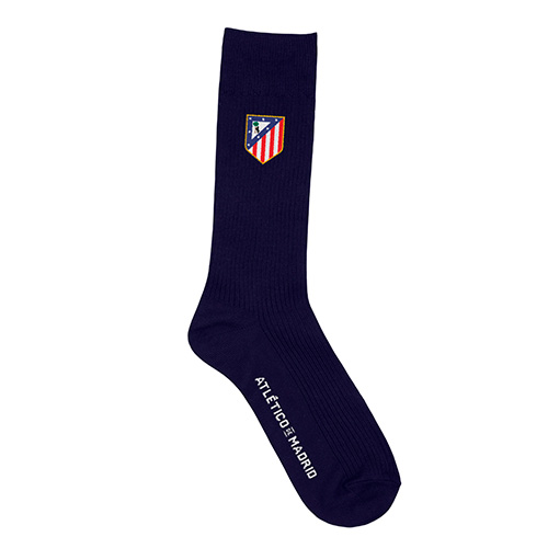 Navy Blue Embroidered Crest Socks image number null